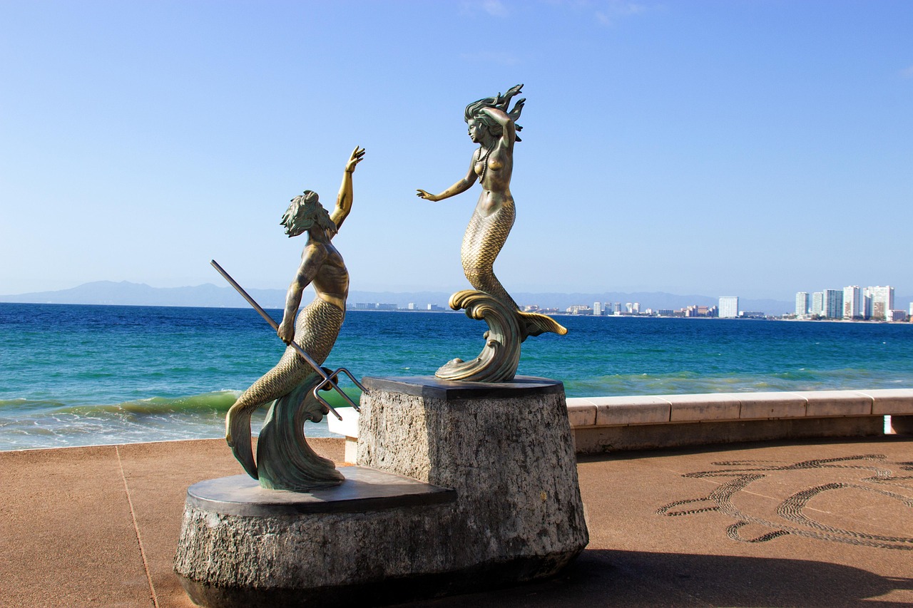sculpture, statue, landmark, mermaid, puerto vallarta, mexico, ocean, puerto vallarta, puerto vallarta, puerto vallarta, puerto vallarta, puerto vallarta