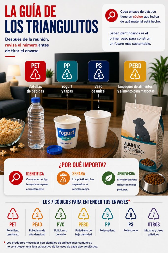 infografía guía de triangulo de reciclaje