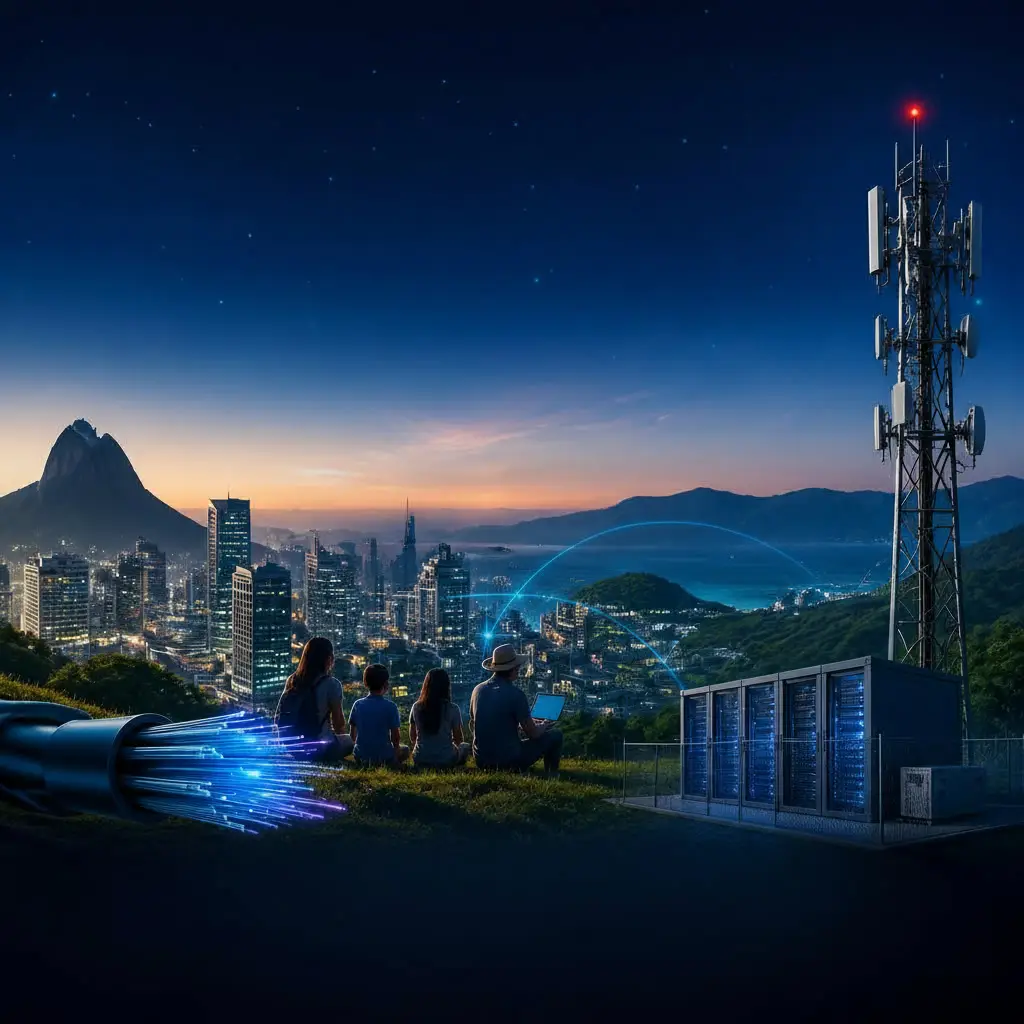 El futuro de las telecomunicaciones en América Latina comienza con una infraestructura invisible gemini 2.5 flash image manten el concepto de la imagen y elimina todo el texto 0
