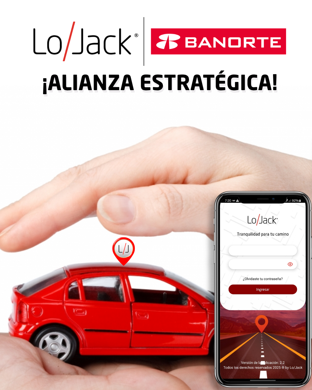 Vehículo moderno equipado con tecnología telemática y sistema de rastreo satelital vehicular