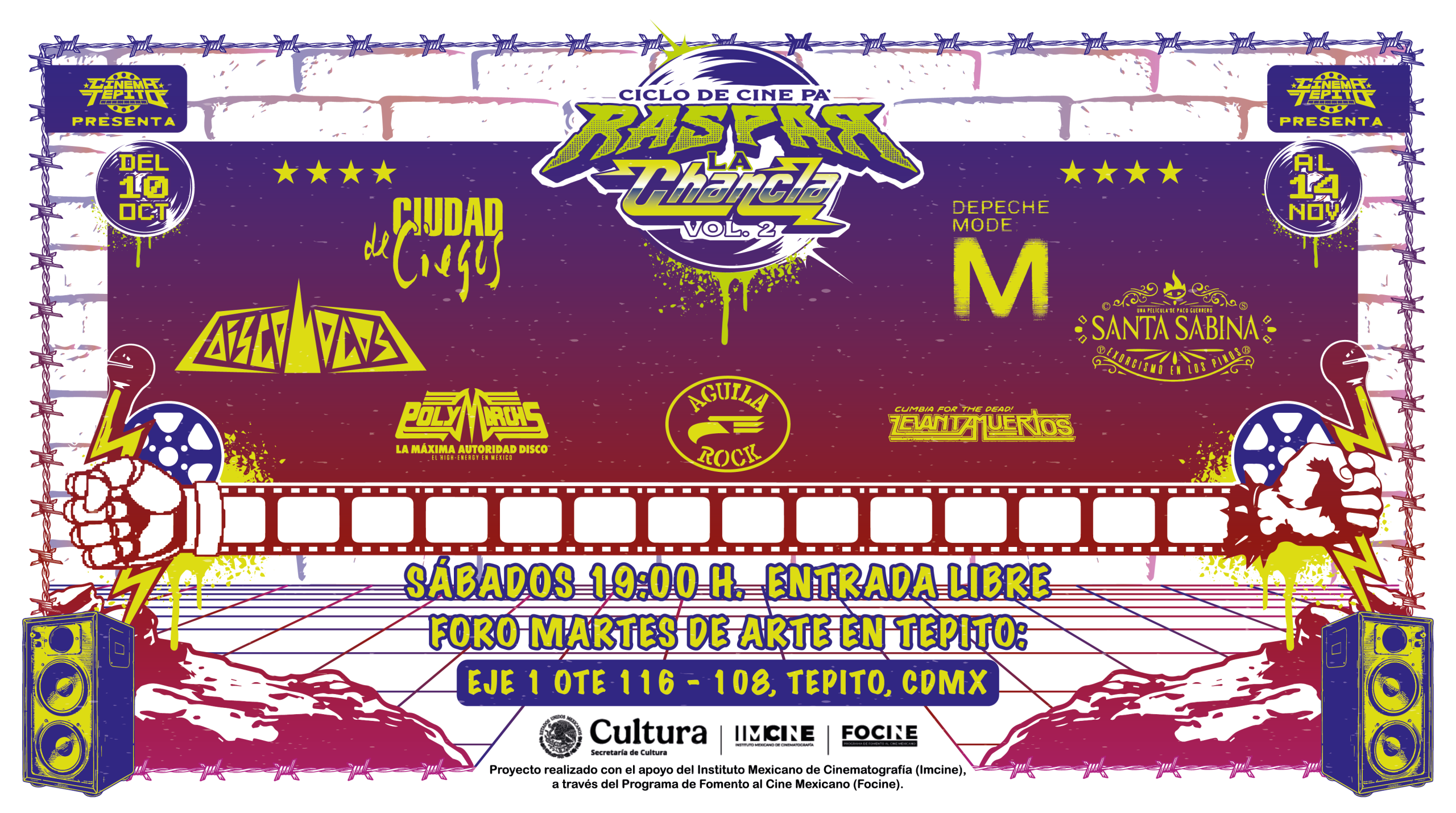 Proyección cinematográfica comunitaria al aire libre y encuentro barrial