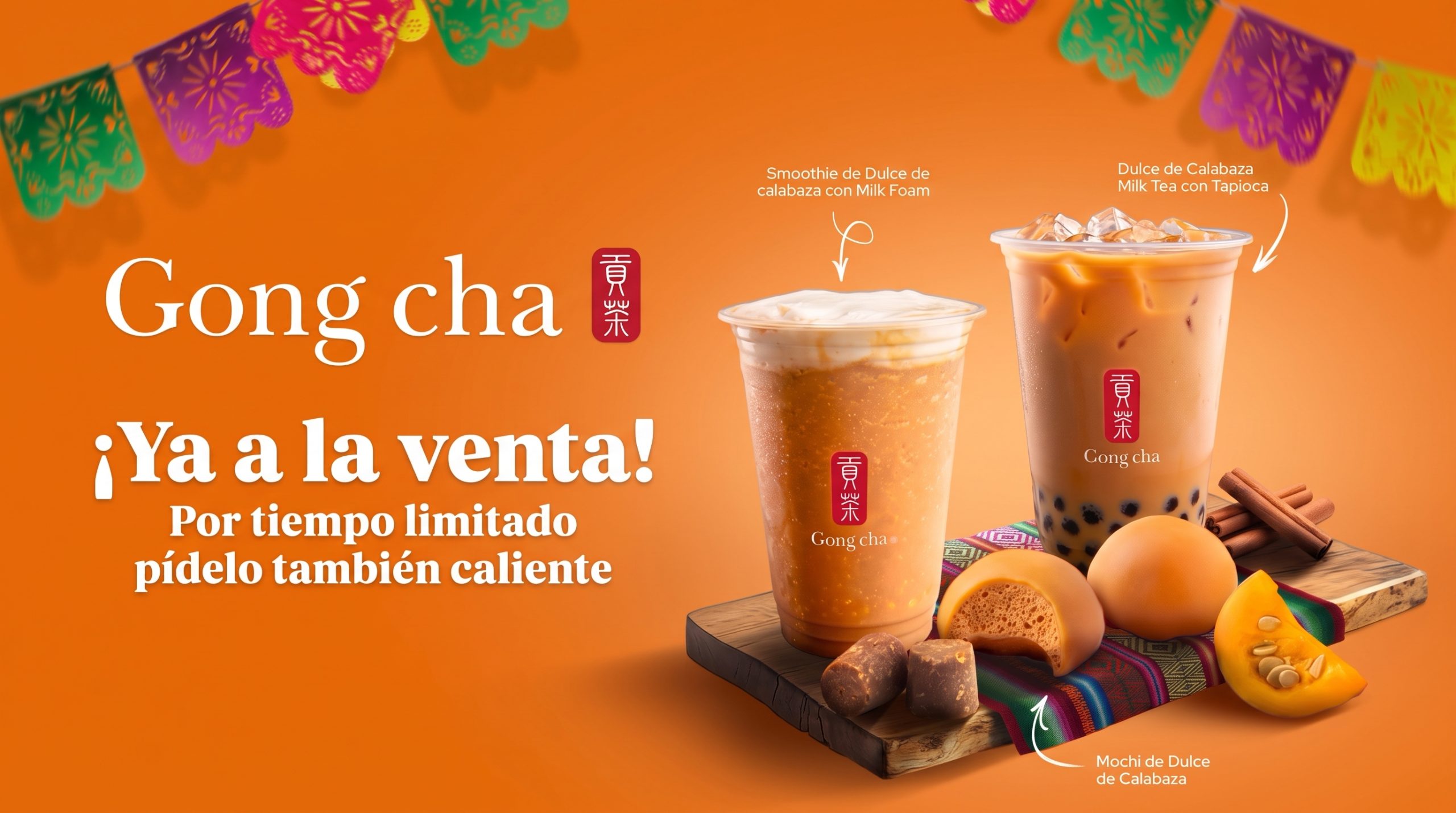 Bebidas artesanales de té y recetas de temporada de otoño Gong cha México